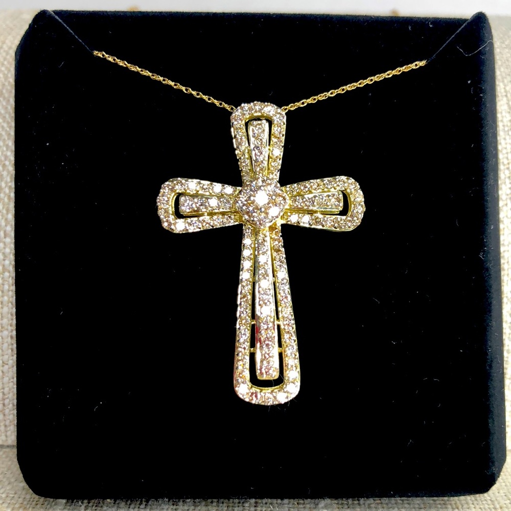 Diamond Cross 2 ct. t.w. In 10k Gold